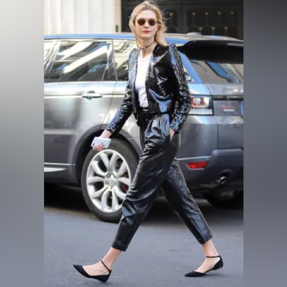 Matt & Shiny Sequin Formal Cropped Cardigan Top - image 1